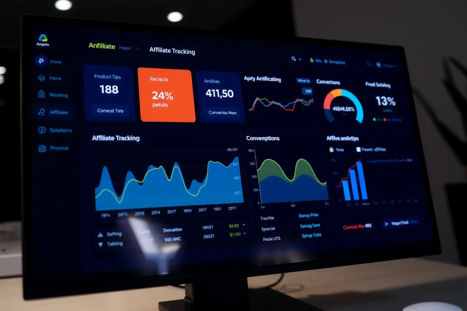 AffiliHub real-time affiliate dashboard showing live tracking analytics and performance metrics